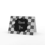 Painted Checkered Swirls (Thank You) Greeting Cards