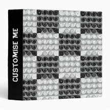 Painted Chequered Swirls (Black/White) Binders