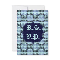 Painted Chequered Swirls (Blue) (Wedding)
