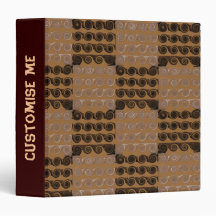 Painted Chequered Swirls (Brown) Binders