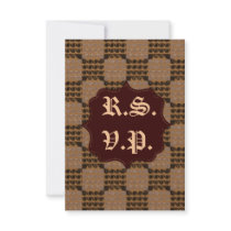 Painted Chequered Swirls (Brown) (Wedding)