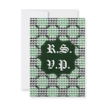 Painted Chequered Swirls (Green) (Wedding)