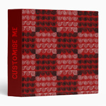 Painted Chequered Swirls (Red) 3 Ring Binders