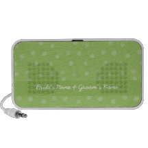 Painted Dots green Wedding Doodle iPod Speakers