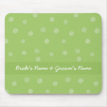 Painted Dots green Wedding Mousepad