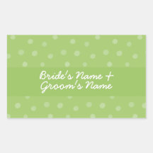 Painted Dots green Wedding Rectangle Sticker