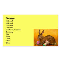 painted easter bunny business cards