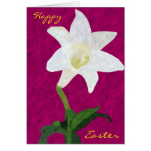 Painted Easter Lily Greeting Card