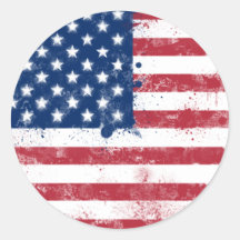 Painted Flag of the USA Stickers