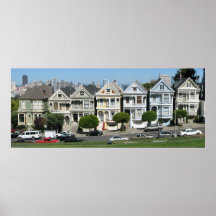 Painted Ladies Houses San Fran Calif Panorama Canv Posters