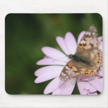 Painted Lady on Pink Flower Mouse Mat