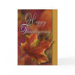 Painted leaf on Gold-Thanksgiving Greeting Card