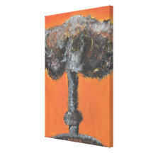 Painted Nuclear Explosion Original Abstract Gallery Wrapped Canvas