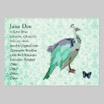 Painted Peacock Elegant Damask Cards business cards