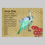 Painted Peacock & Peonies Business Cards business cards