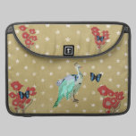 Painted Peacock & Peonies Golden Stars macbook sleeves