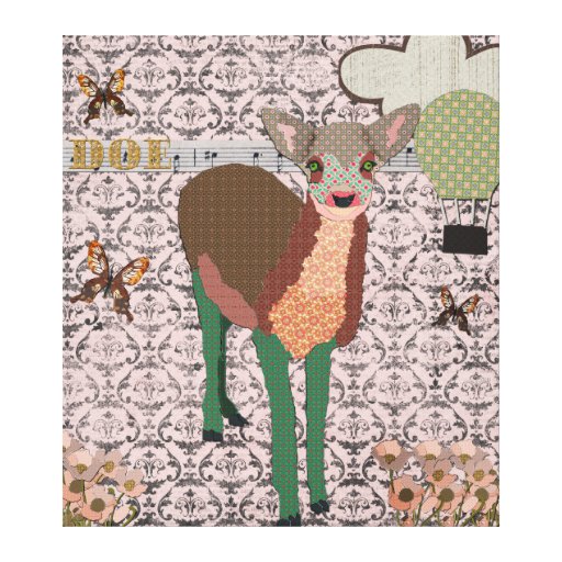 Painted Pink Doe Art Canvas Canvas Print