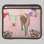 Painted Pink Floral Fawn iPad Sleeve ipad sleeves