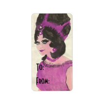 Painted Pink Lady Address Labels