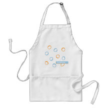 Painted Retro CIrcles blue Superchef Apron