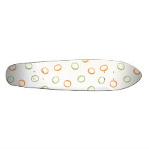 Painted Retro Circles orange green Skateboard
