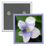 Painted White Violet Button