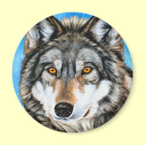 Painted Wolf magnets