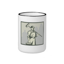 Painter Paint Roller Worker House Retro Mugs
