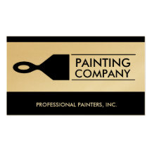 Painter Painting Contractor Paint Brush Gold Paper Business Card