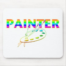 Painter Palette and Paint Brushes Mousepads