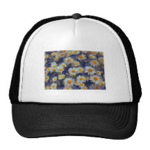 Painterly Image daisies in the style of Van Gogh Mesh Hat