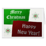 Painterly Red & Green Holidays Greeting Card