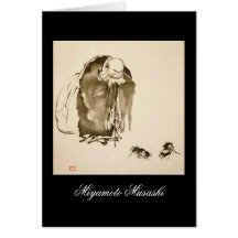 Painting by Miyamoto Musashi, c. 1600s Greeting Card