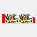 painting house with trees around, people dancing a bumper sticker