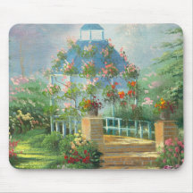 Painting Of A Flower Covered Gazebo In Summer Mousepad