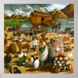 PAINTING OF NOAH, ARK, ANIMALS: REALISM POSTERS