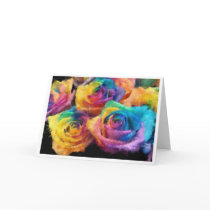 Painting of Rainbow Roses Greeting Card