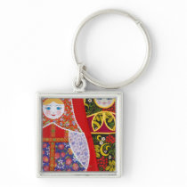 Painting of Russian Matryoshka doll Key Chain