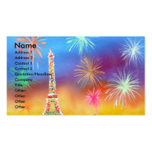 Painting of the Eiffel Tower in Paris Business Card Template
