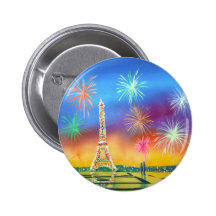 Painting of the Eiffel Tower in Paris Button