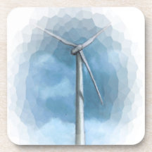 Painting of Wind Turbine: Wind Power: Green Energy Coaster