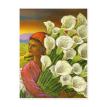 Painting Woman With Cala Lilies Art - Multi Post Cards