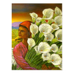 Painting Woman With Cala Lilies Art - Multi Post Cards