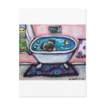 paintingpugpinkbath2 postcards