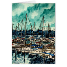 paintings of sailboats sailor sailing art card