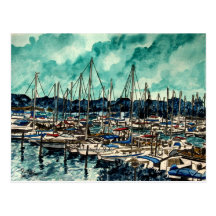 paintings of sailboats sailor sailing art post card