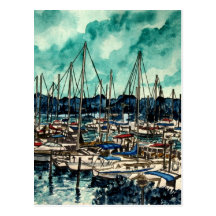 paintings of sailboats sailor sailing art post card