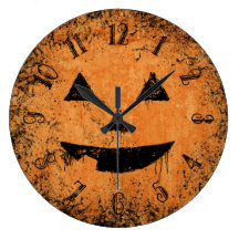 Painty Pumpkin Face Wall Clocks