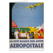 Pair Basque Avion de Cote de La Cartes De Vœux