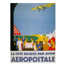 Pair Basque Avion de Cote de La Cartes Postales